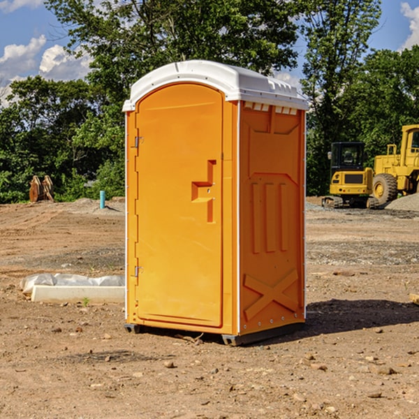 how often are the portable restrooms cleaned and serviced during a rental period in Skyland NC